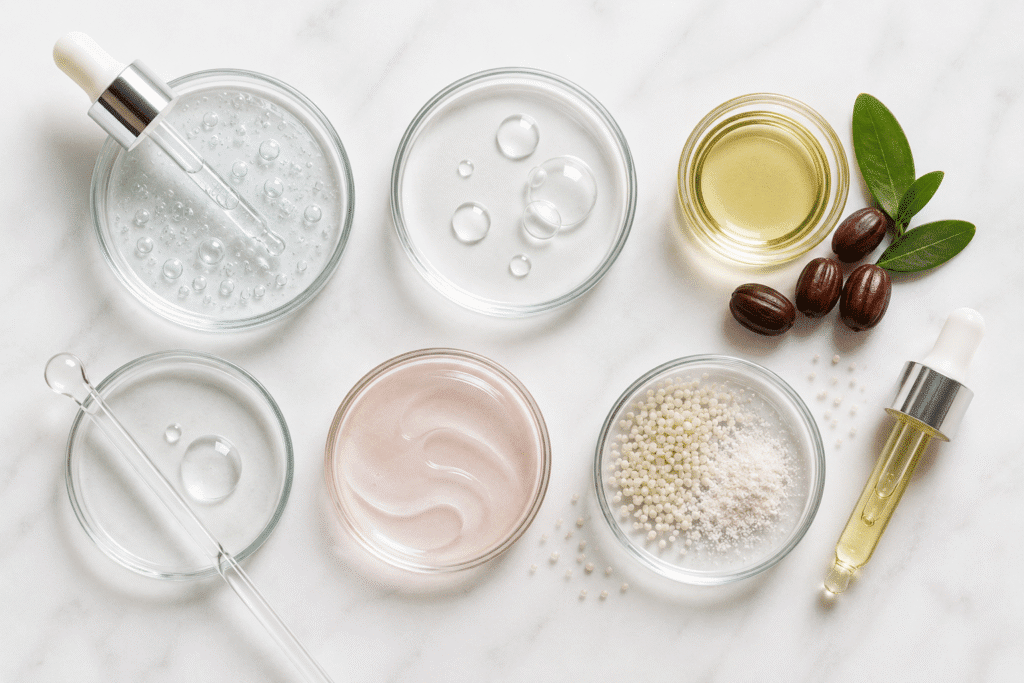 Cleansing Toner: What It Is and Why It Matters 2 minimal flatlay of skincare ingredients