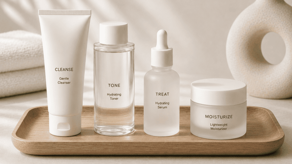 Top Skincare Trends 2026: Hydration, Barrier, Minimalism 3 Flatlay Image of a Minimalist Skincare
