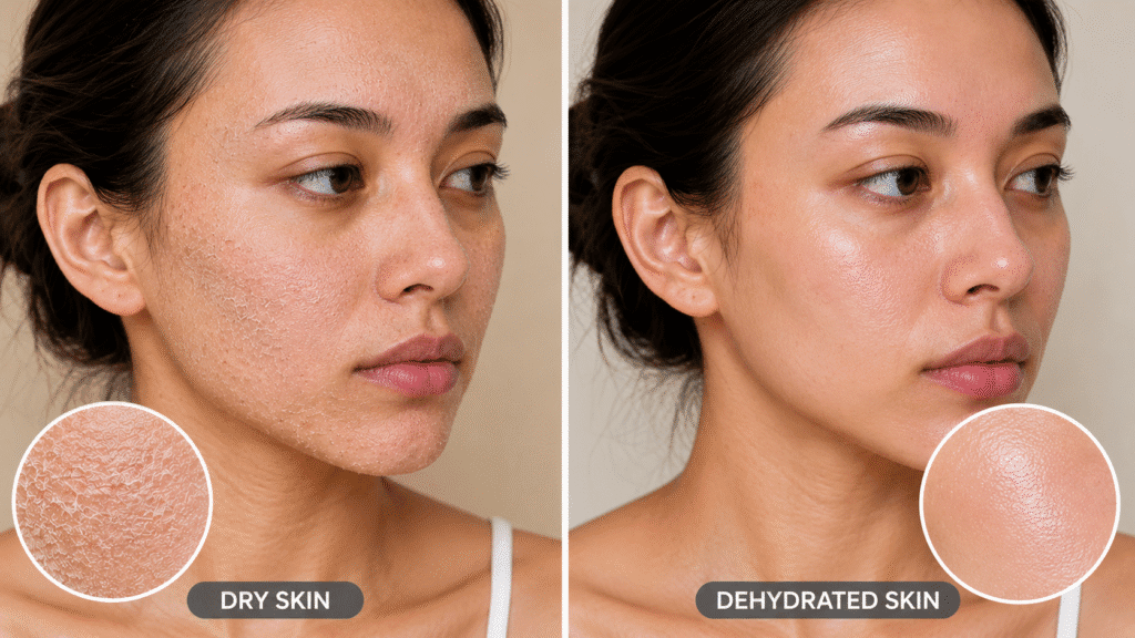 dry vs dehydrated skin