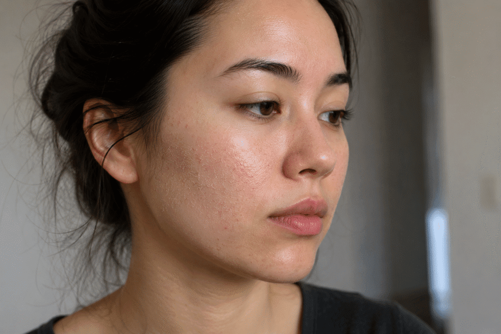Portrait of a girl with dry skin