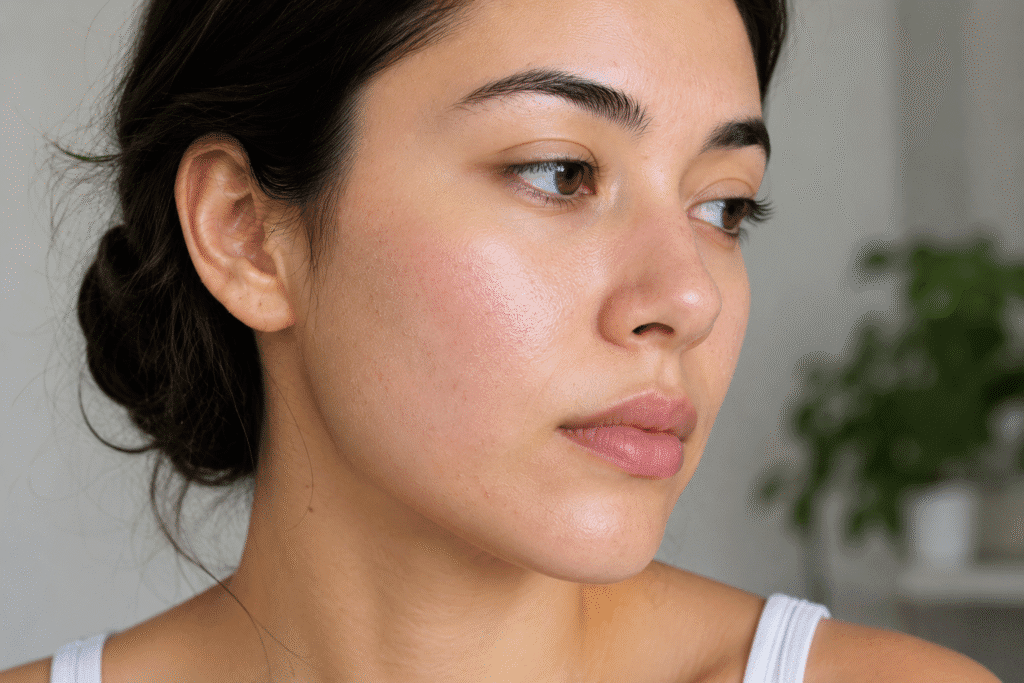 Portrait of a girl with dehydrated skin