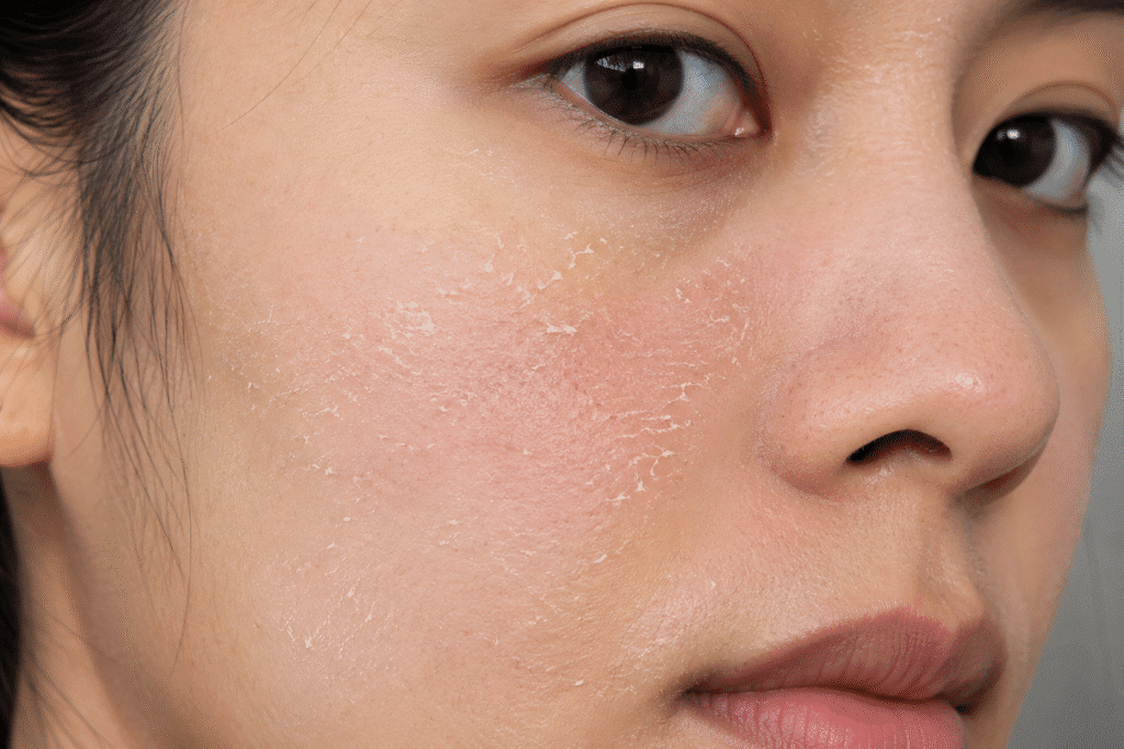 Close up photo of Skin with Dry White Patches