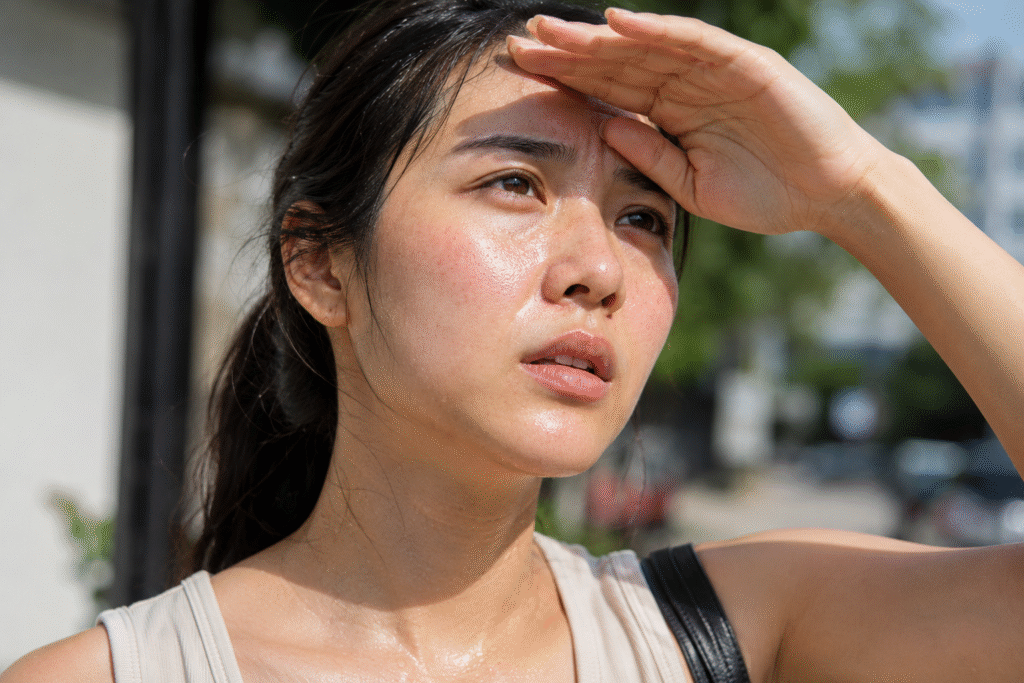 A photo showing how weather affects skin
