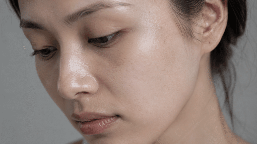 Close up photo of a dull skin
