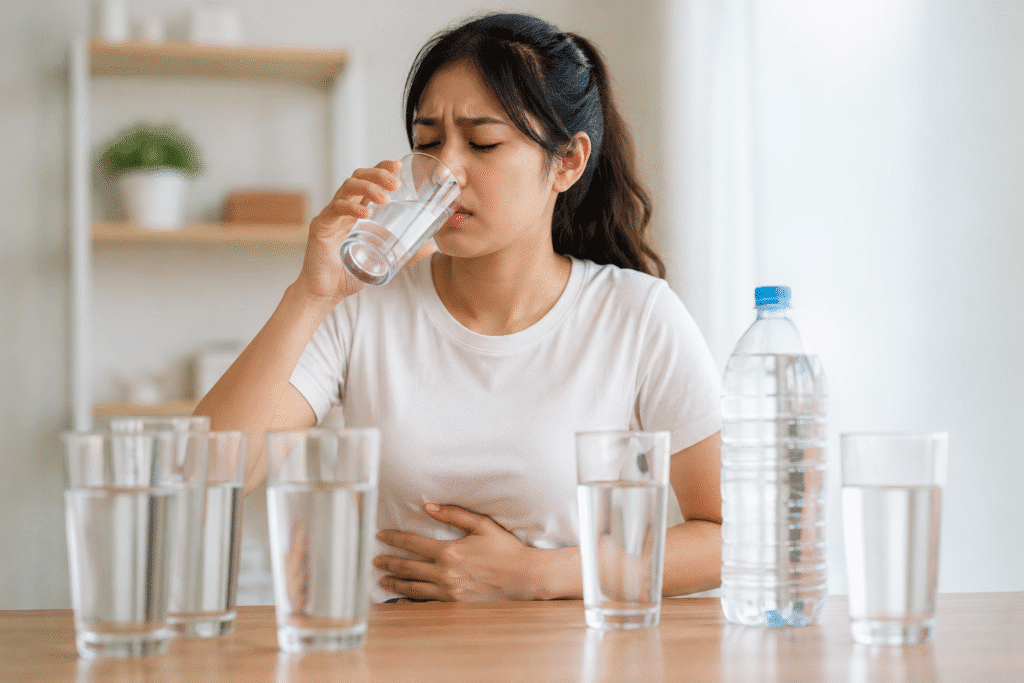 A girl who overdrinks water