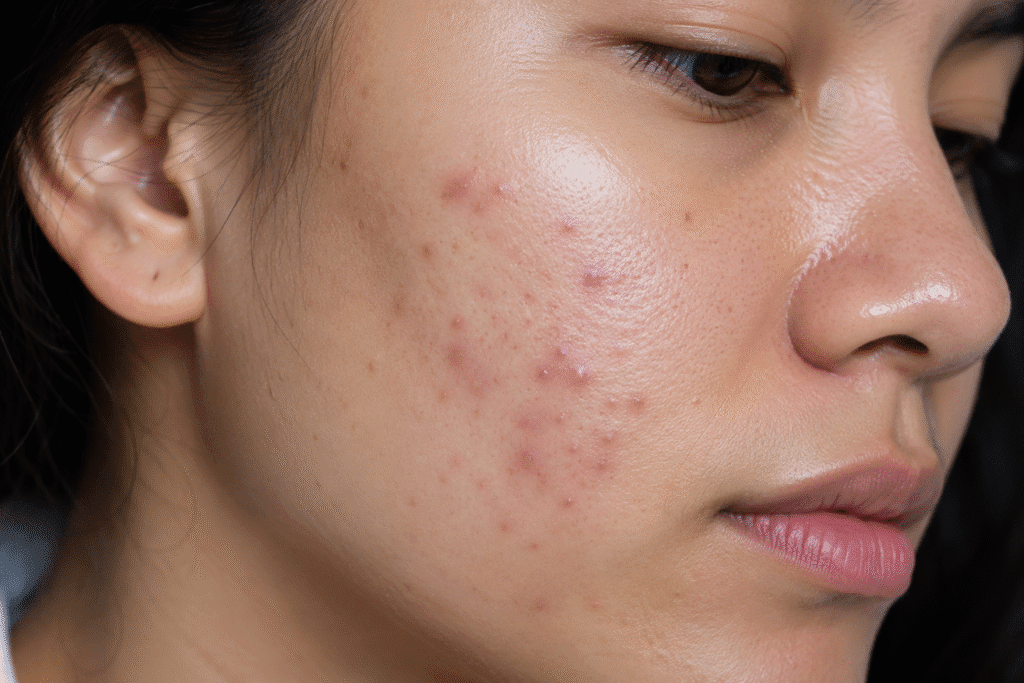 Can Lack of Sleep Cause Acne? Science and Skin Tips 2 Close up photo of acne breakout