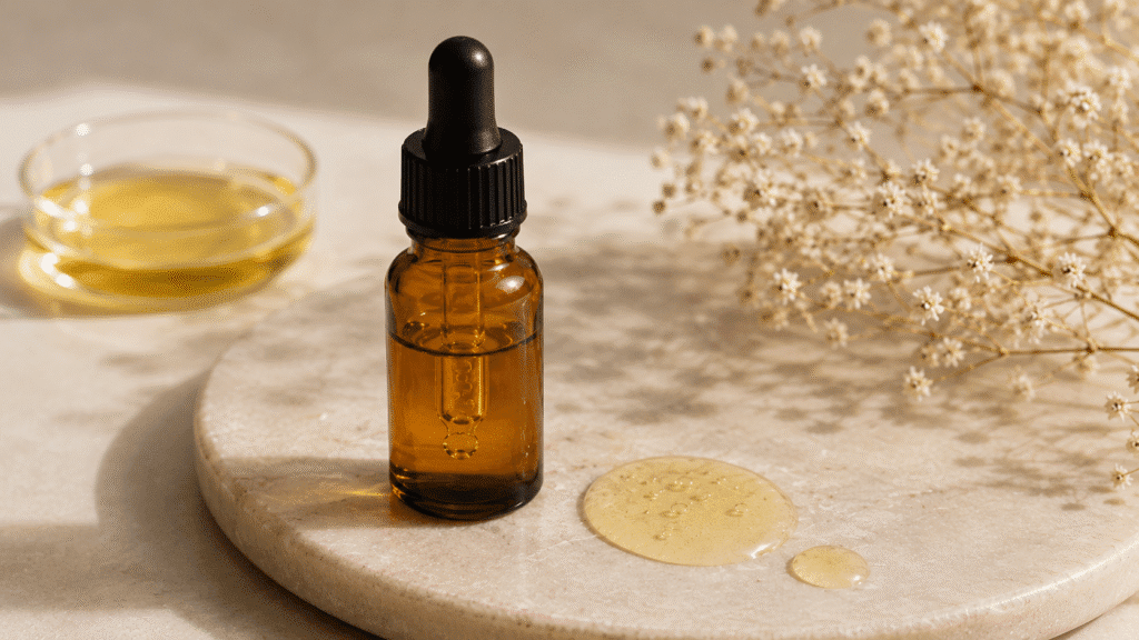 Can You Use Retinol and Vitamin C Together? 1 Flat lay image of retinol