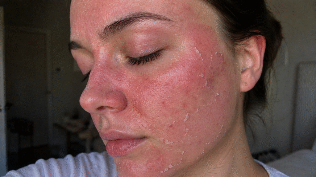 skin looks worse after chemical peel 