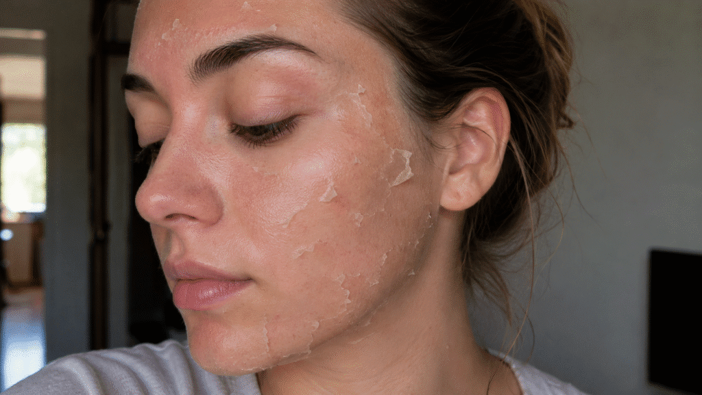 Peeling and flaking caused by chemical peel