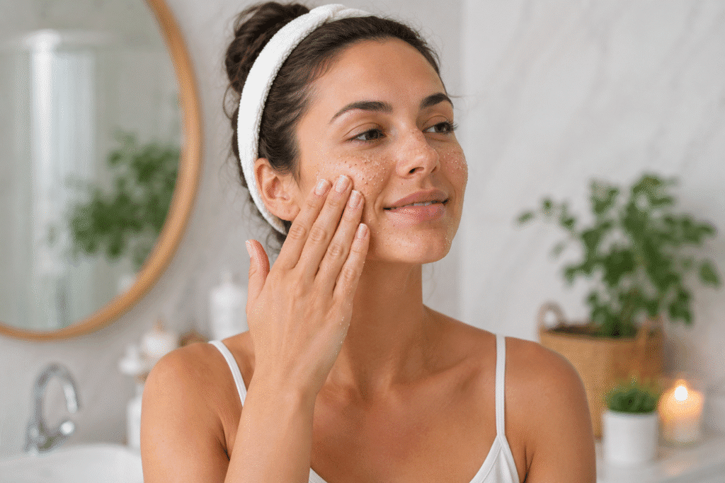 doing gentle exfoliation