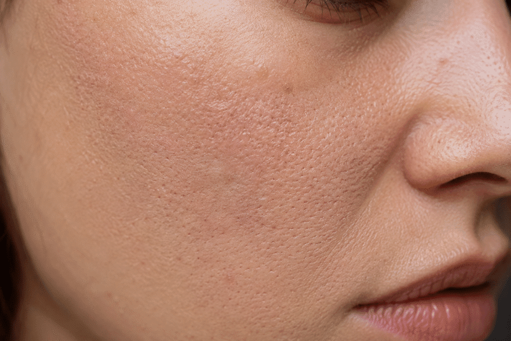 Rough Skin on Face: Causes and Natural Texture Fixes 1 Close up photo of a face with rough skin