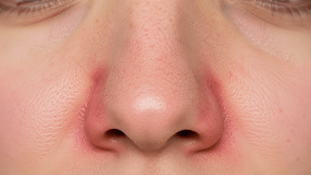 Redness around the nose