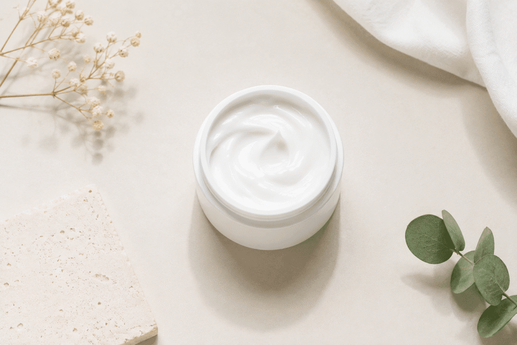 Flat lay image of moisturizer