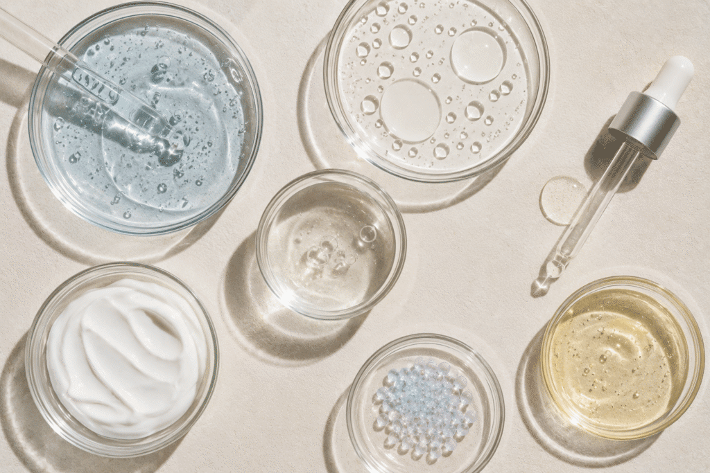 Can Your Skin Type Change? 9 Flat lay image of skincare ingredients