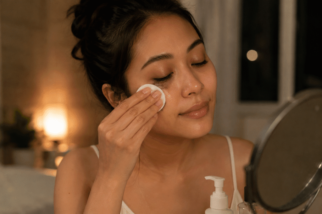 Does Primer Clog Pores? Truth for Healthy Skin 8 Woman removing her makeup