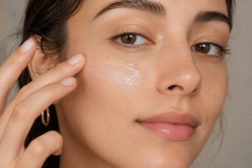 Does Primer Clog Pores? Truth for Healthy Skin 1 Photo of a girl applying face primer