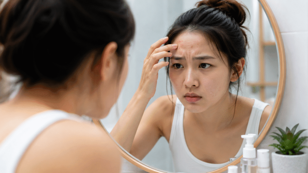 How to get rod of forehead acne
