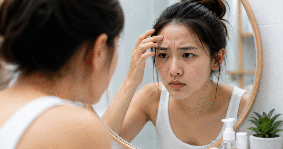 How to get rod of forehead acne