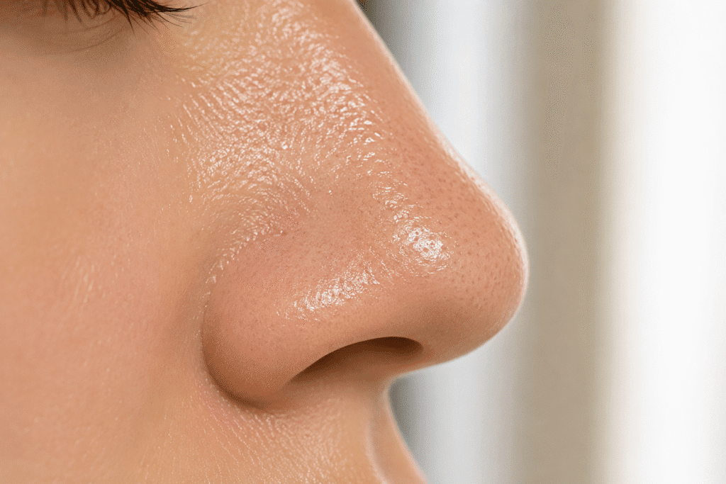 why is my nose so oily

