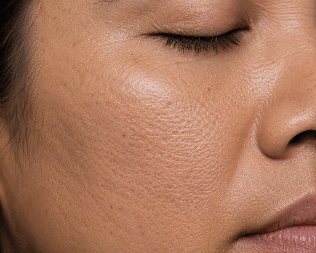 Close up photo of rough texture face