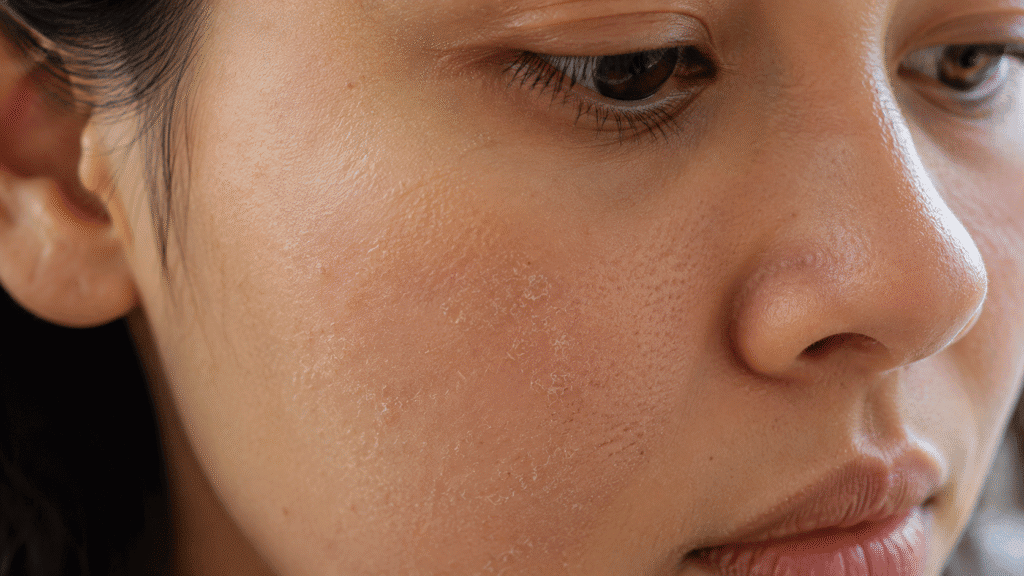 Close up photo of a dry skin