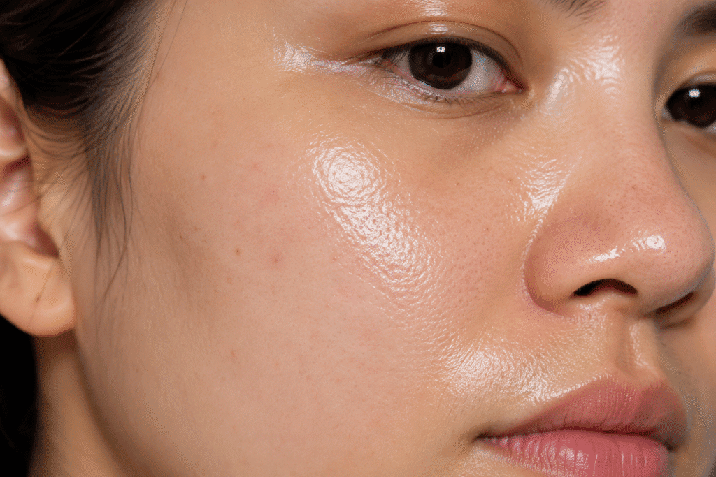 Why is my face so oily when i wake up

