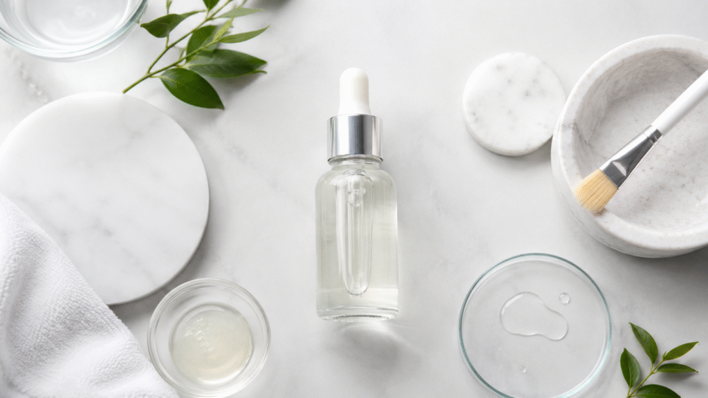 Flat lay image of a chemical peel