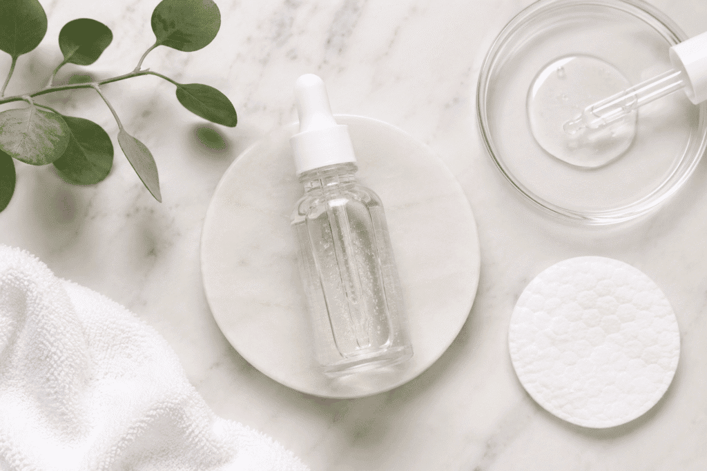 Flat lay image of glycolic acid