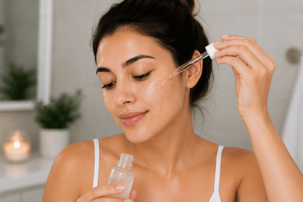 Do You Exfoliate Before or After Cleansing? 5 A girl applying chemical exfoliation