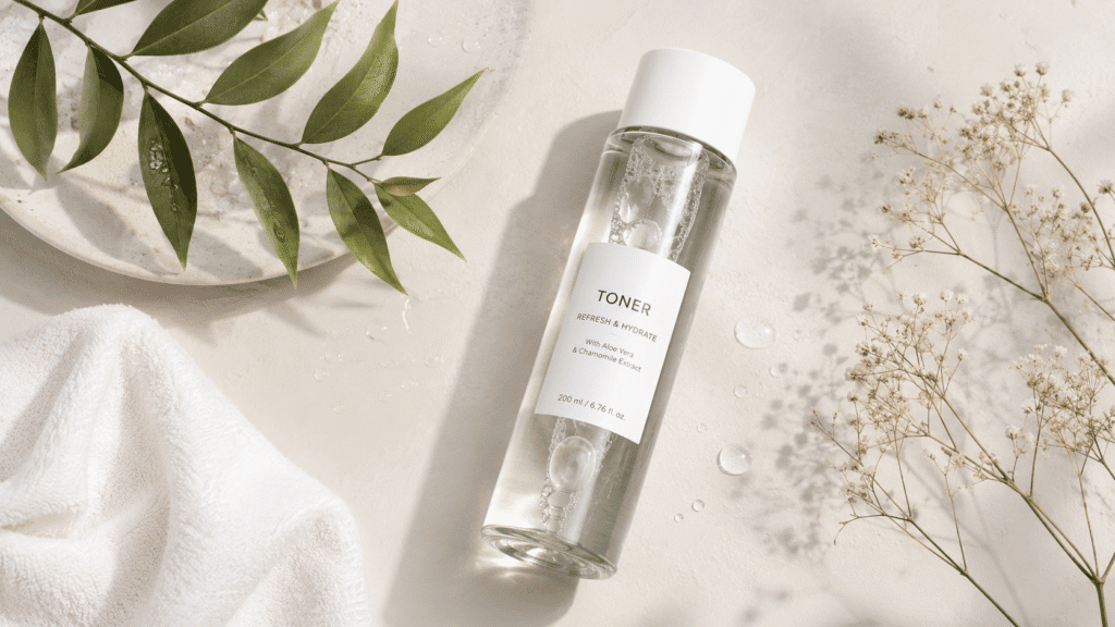 Flatlay image of a face toner