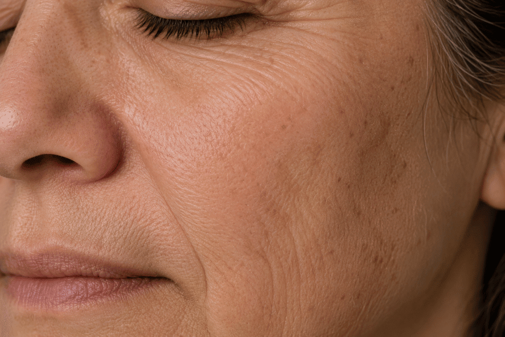 Why Is My Face So Rough? 11 Causes and Smooth Skin Tips 8 Close-up of aging facial skin