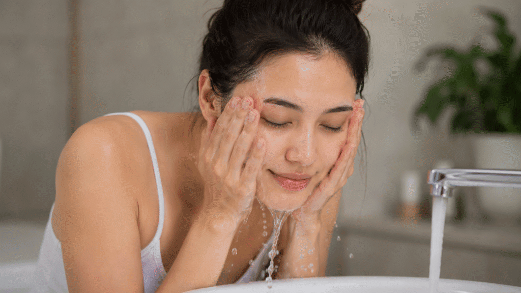 can you wash your face with just water​