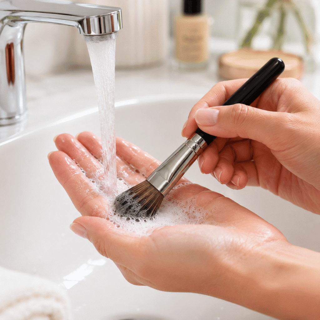 how to clean a makeup brush